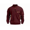 Men's Casual Half-Zip Sweatshirt Multi-Pocket Stand Collar Fleece Pullover