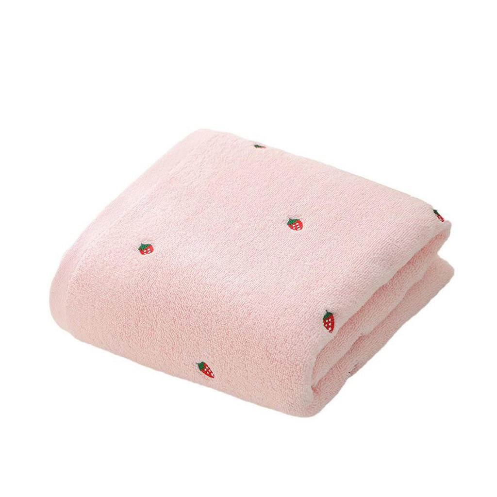 New Strawberry Embroidered Towel Bath Towel Solid Color Soft and Absorbent Adult Towels  for Home Gym Face Washing Towels