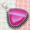 Pendant Pink Botswana Agate Gemstone Mother's Day Gift Silver Jewelry 1.75"