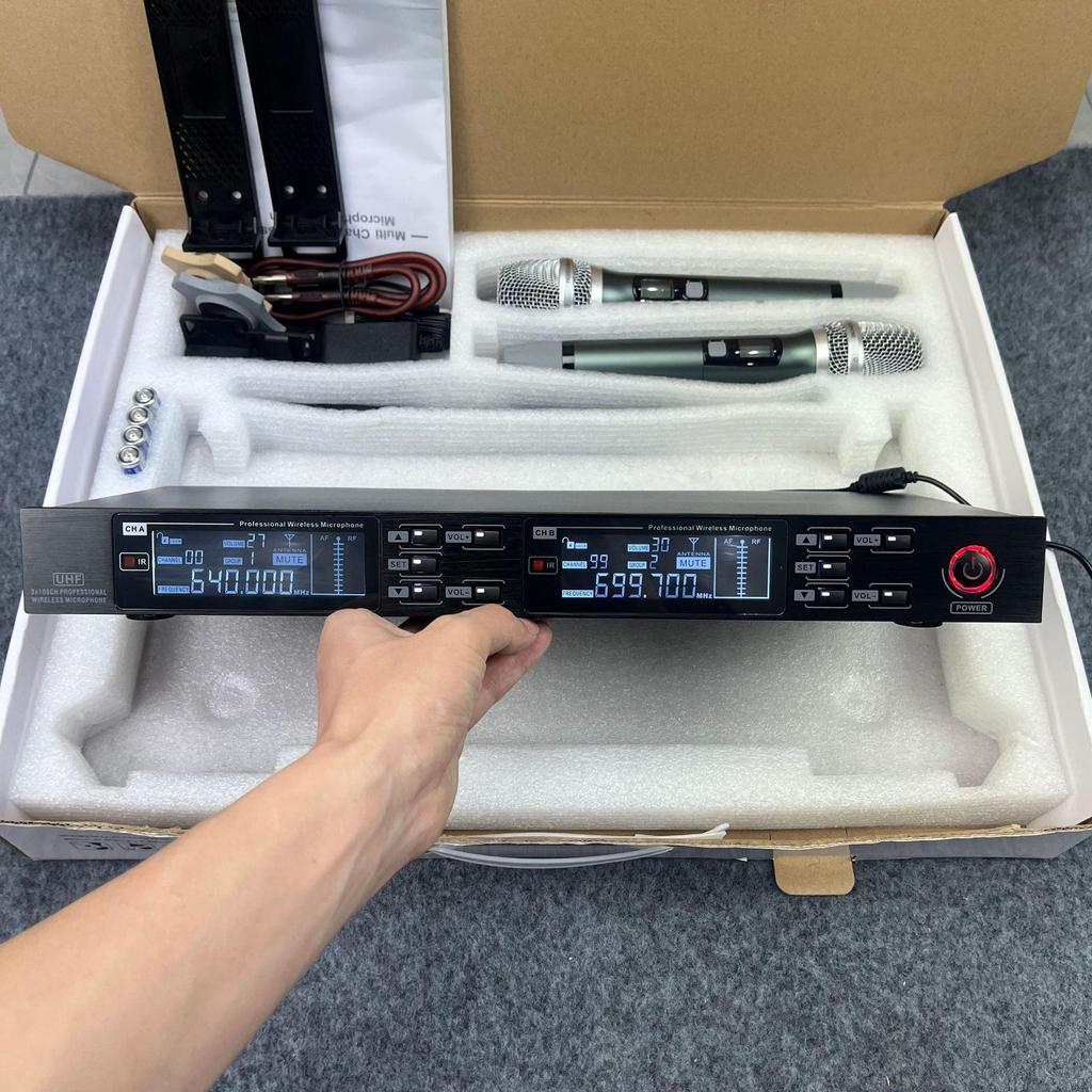 KTV U-band Infrared Frequency High-End Wireless Dual Microphone and Headset for Conferences