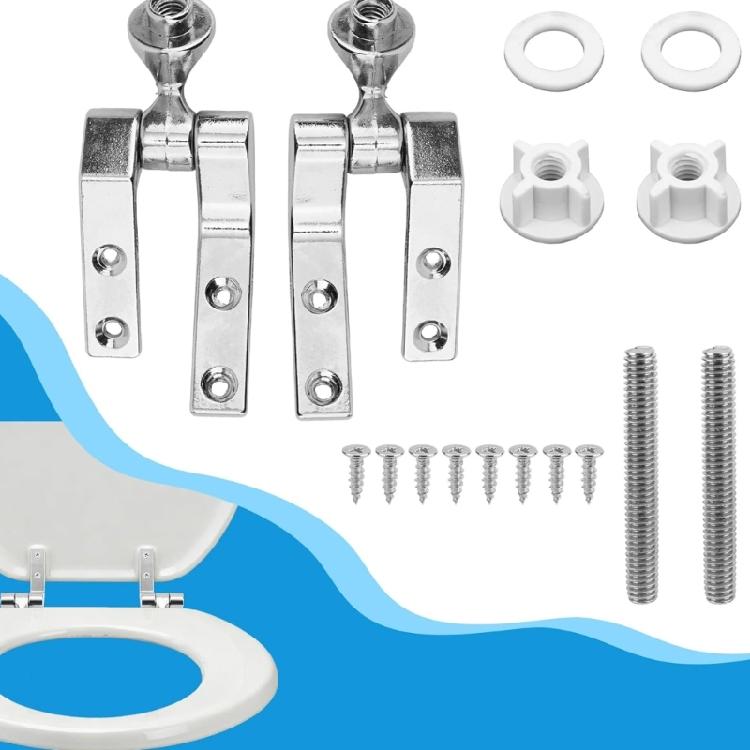 Universal Metal Toilet Seat Hinge Replacement Set Toilet Hinge Repair Kit for Secure Fixing & Wobble Easy Performances