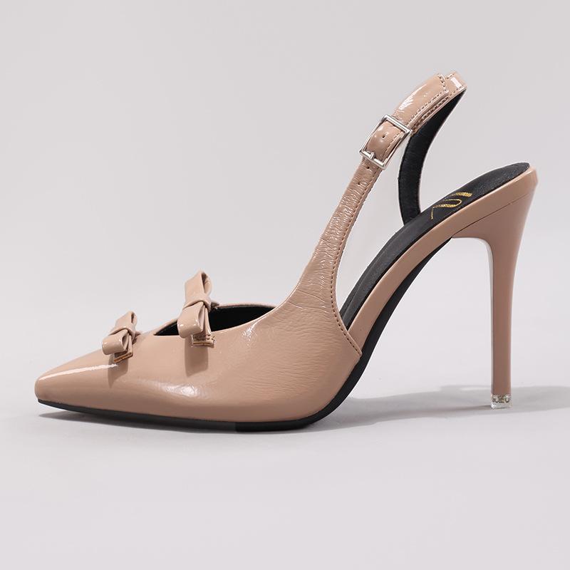 Specially for bow-tied high heels, sexy pointed toes, stiletto sandals after wedding banquet, European and American style fashion