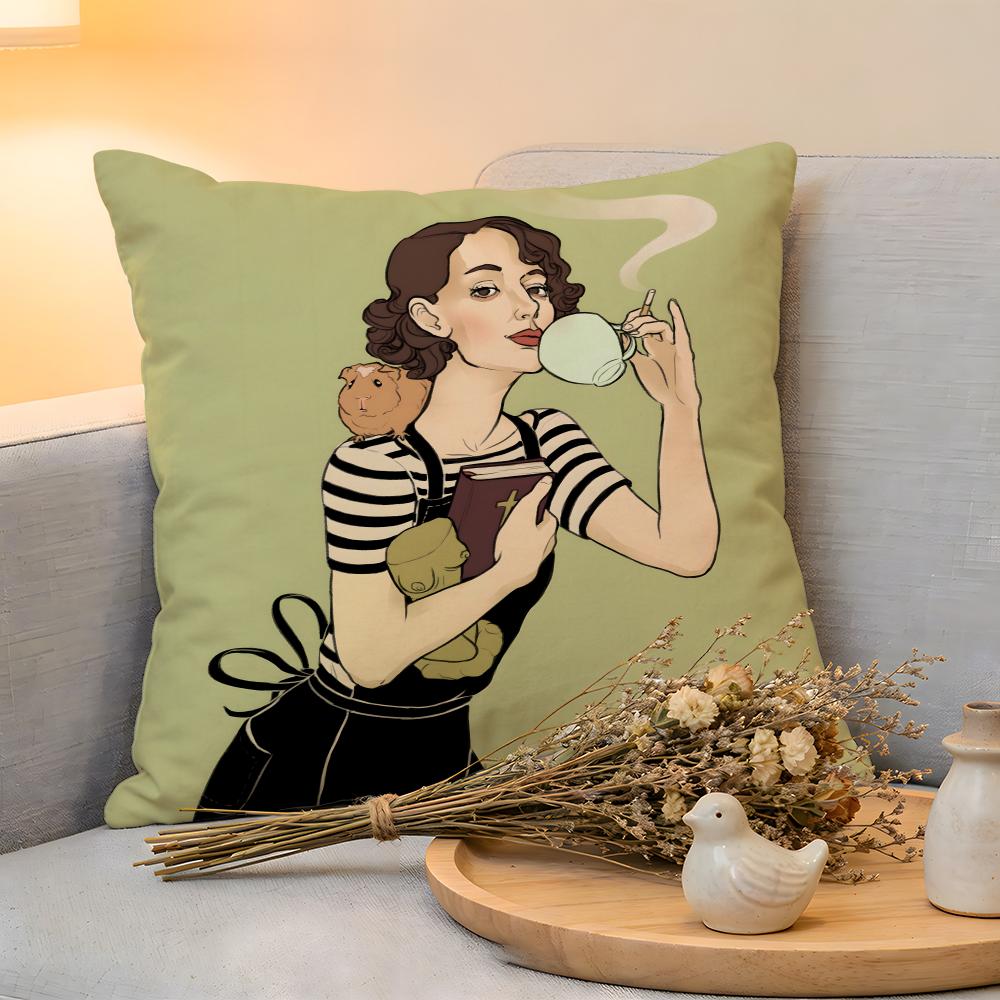 Cushion Cover  Linen  SkinFriendly Soft Decorative Case For Sofa Home Decor FFleabag Pillow cover