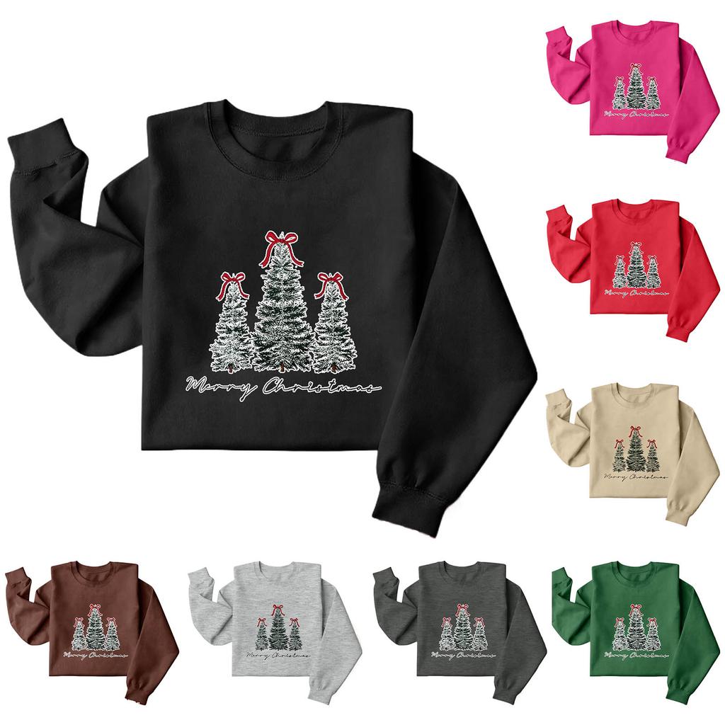 Christmas T-Shirts And Sweatshirts, Women'S Sweatshirts, Long-Sleeved Pullover Sweatshirts, Women'S Long-Sleeved Tops