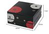 Made in Japan, HAKOYA Tatsumiya 22.5mm Square Two-Tier Hors d'oeuvre Box, Black, Hyakuka (Flower) Design, 54277
