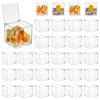 Conjunto de 12 Caixas Transparentes à Prova de Poeira para Embalar Doces Caixas de Armazenamento de Plástico para Doces e Biscoitos Recipientes Quadrados Cúbicos