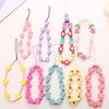 Wooden Flower Beaded Phone Chain DIY Phone Case Pendant Short Style
