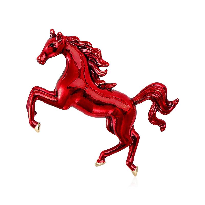 Fashion Enamel Animal Horse Brooches Pins For Women Clothing Coat Jewelry Accessories Gifts