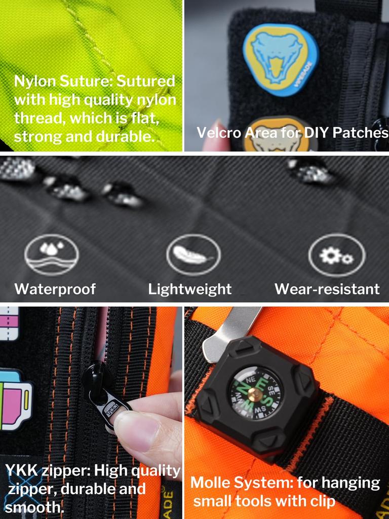 VIPERADE VE15 Small EDC Pocket EDC Pocket Pouch with DIY Patch EDC Pocket Organizer Wallet for Small Tool Pouch for EDC Gear Pouch, Organizer, Area,