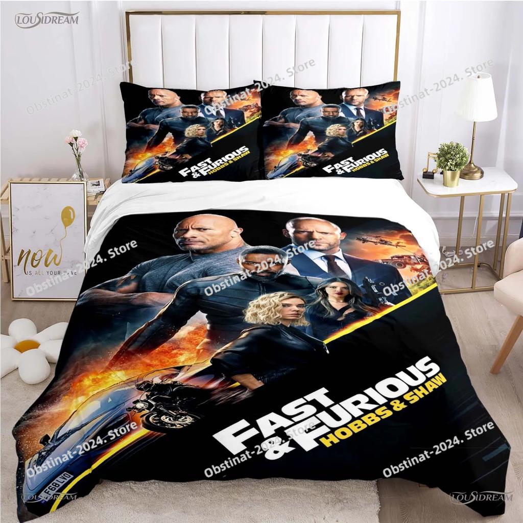3D Fast Furious Car Enthusiast All Season Bedding Set Printed Duvet Cover Sheet Pillowcase Soft Quilt Cover Full Queen King Size