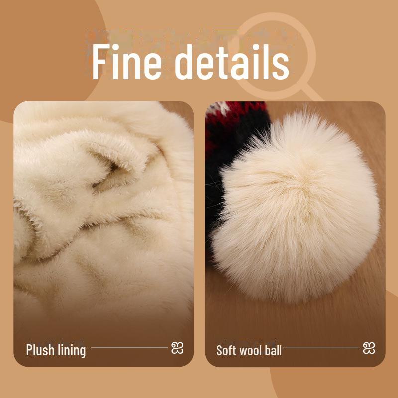 Korean Retro Winter Plush Lei Feng Hat: Warm, Stylish Ear Protection Wool Hat for Women, Slimming Face Effect