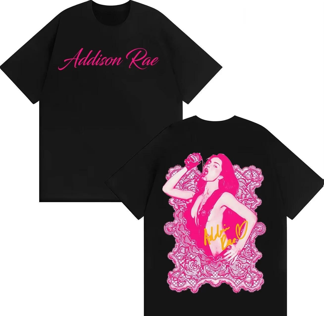 2026 Hot Addison Rae Hot Sale T Shirt Men Women Trendy Music T-Shirts Pure Cotton Crewneck Hip Hop Y2K Tees Shirts Streetwear 4XL