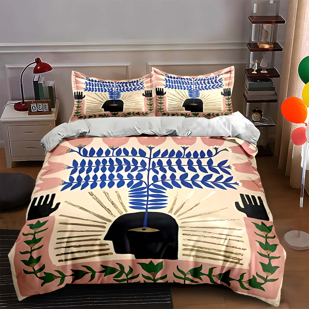 

Abstract botanical silhouette Bedding Duvet cover sets Duvet covers Pillowcases gifts (1 * Duvet Cover 2 * Pillowcases, without duvet insert) 135x200cm
