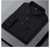 New Autumn Seamless High Elastic Long Sleeve Men's Business Casual Polo Shirt