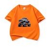 Kids Cotton T Shirt Cool Cartoon Offroad Vehicle Print Crew Neck Short Sleeve Tee Casual Boys Girls Summer Tops