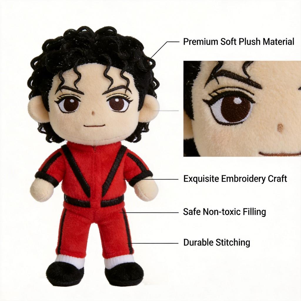 25cm Cute Pop Star Plush Doll Soft Stuffed Toy Music Fan Collectible Gift Home Decor