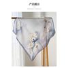 Women S 100 Silk Square Scarf Summer Lotus Pattern Commuting Neckerchief Gift For Mom