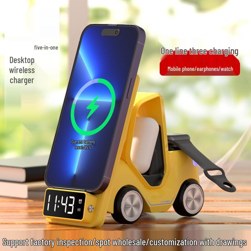 Cross-Border Wireless Car Charger: 3-in-1 Phone Holder and Fast Charger for Phone, Earphones, and Watch