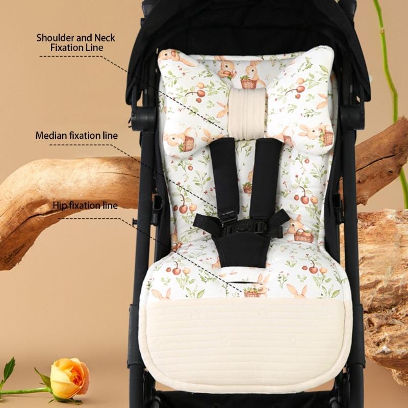 Strollers Seat Liner with Printed Pattern Pushchair Mattress Chair Pad Baby Carriers Cushion Seat Pad Infant Supply