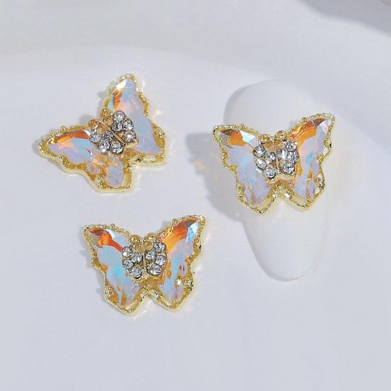 10ks Motýlí šperky na nehty Dvouvrstvé třpytivé drahokamy Poutavé ozdoby na nehty Dámské doplňky