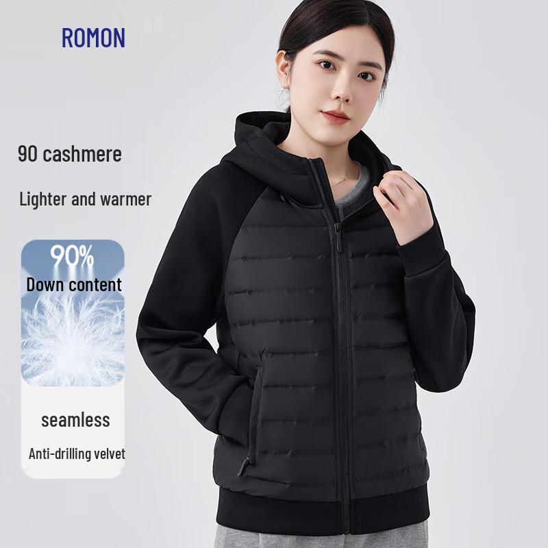 

Romon Women s Lightweight Hooded 90% Duck Down Short Puffer Jacket 4XL