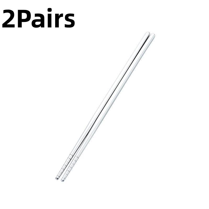 Mold Free Stainless Steel Chopsticks 4 Pairs Non-slip Reusable Cutlery for Home Sushi Restaurant Catering