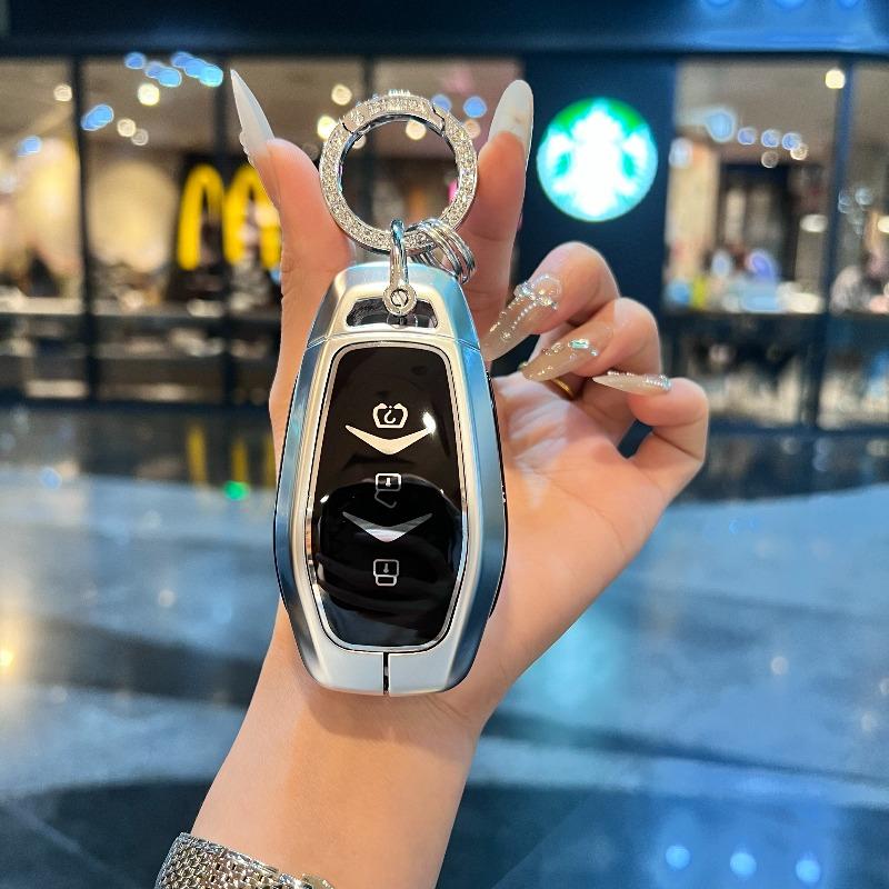 Car Zinc Alloy Leather Car Key Case Cover Holder For Dongfeng Fengguang Seres Evolute I-Space I-Pro Landian E5 Car Styling