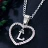 Heart Letters 26 Love Crystal Women Silver Plated Chain Jewelry Necklace