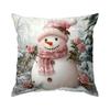Pink Christmas Cushion Pillowcase Printed Polyester 45X45Cm Throw Pillowcover Decorative Sofa Cushion Pillowslip Home Decor