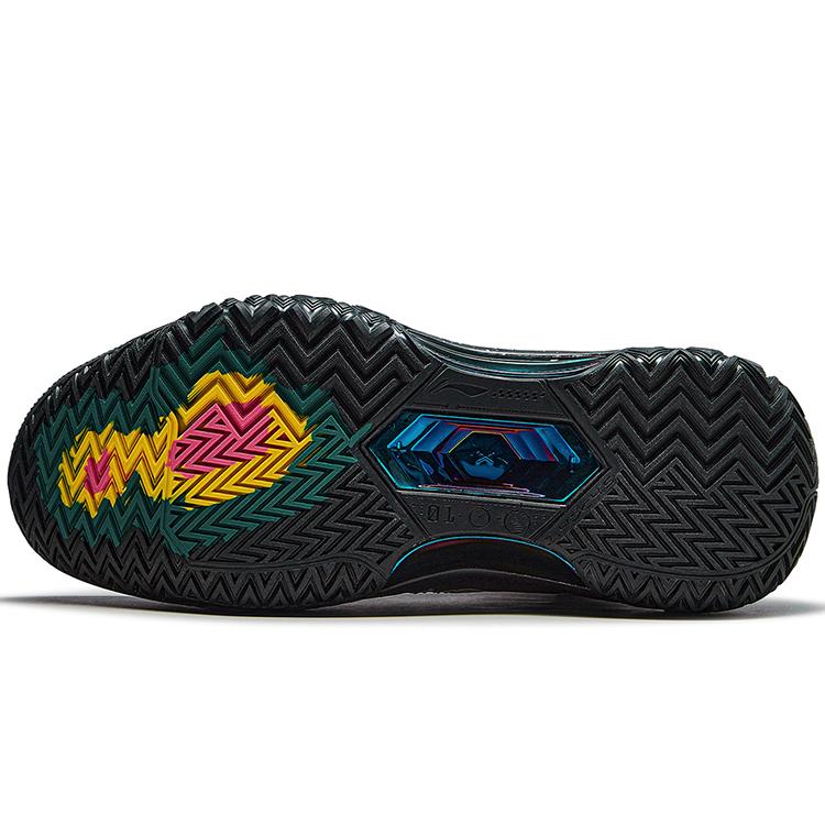 New LiNing Shudder Beast Anti Slip And Wear Resistant Support Lightweight Rebound Mid Top Basketball Shoes Black White ABFT043-1