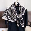 Spring and Autumn new Korean version striped fashion foreign style square scarf women's silk scarf dual-purpose imitation silk shawl scarf headband