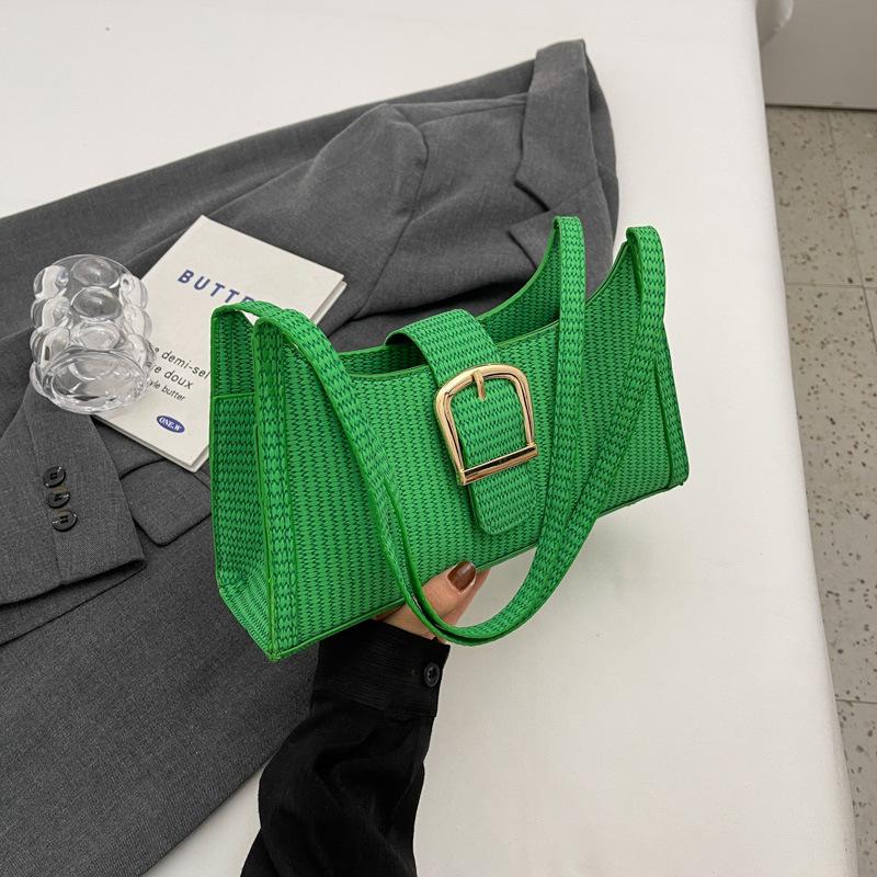 

Autumn new fashion simple retro design single shoulder underarm small square bag women зелёный