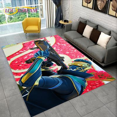 Apex Legends Spiel Gamer Cartoon Bereichsteppich, Teppich für Wohnzimmer Schlafzimmer Sofa Fußmatte Dekoration, Kinder Spiel Rutschfeste Bodenmatte