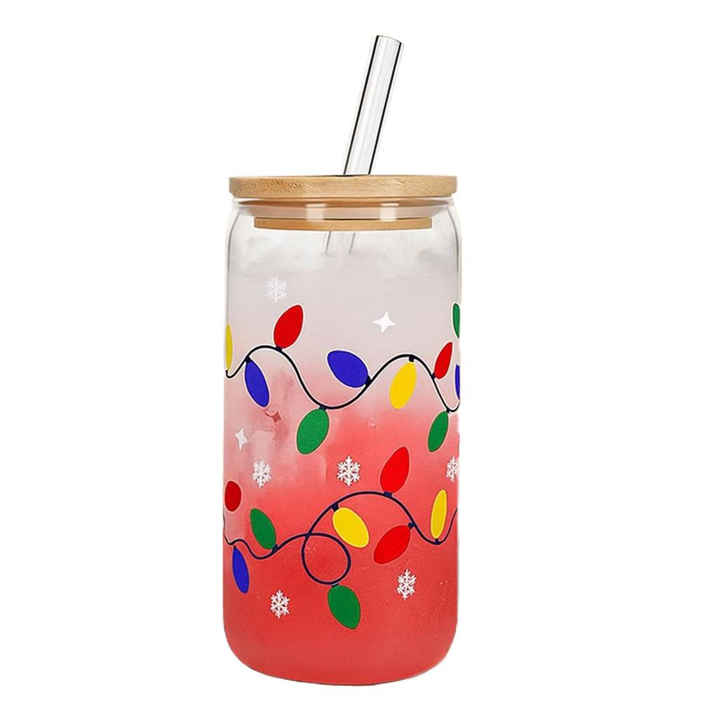 Christmas Color Changing Straw Cup Color Changing Christmas Cup Reusable Coffee Mug Color Changing Christmas Cups with Lids