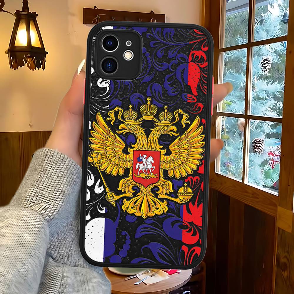 Popular Flag Of Russia For IPhone Air 16 15 14 Plus 13 12 11 Pro Max Matte Cover Jelly Shockproof Phone Case