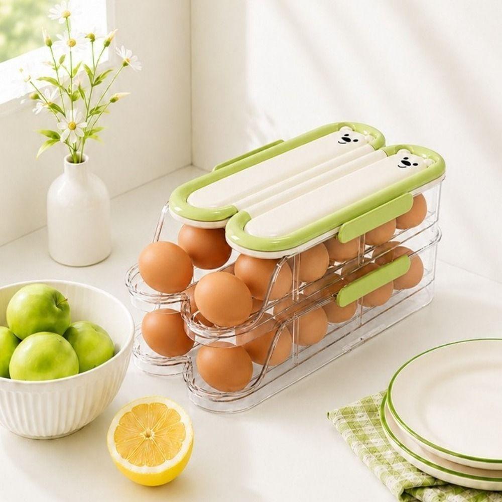 Food Grade Automatic Rolling Egg Container Refrigerator Egg Rack Refrigerator Storage