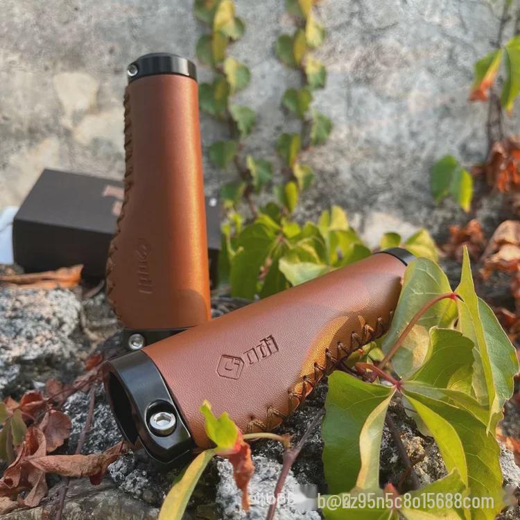Retro Leather Shock-Absorbing Long-Distance Mountain Bike Grips