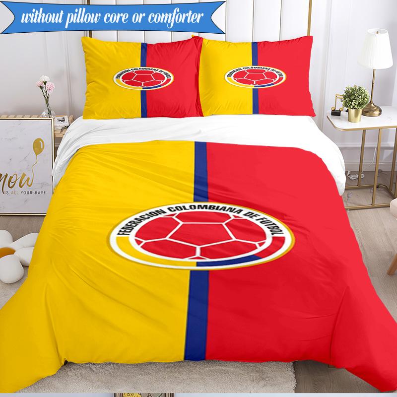 Colombian National Football Team 3pcs Bedding,Including 1pc Duvet Cover And 2pcs Pillowcases Perfect for Christmas,Ideal for Bedroom, Dormitory
