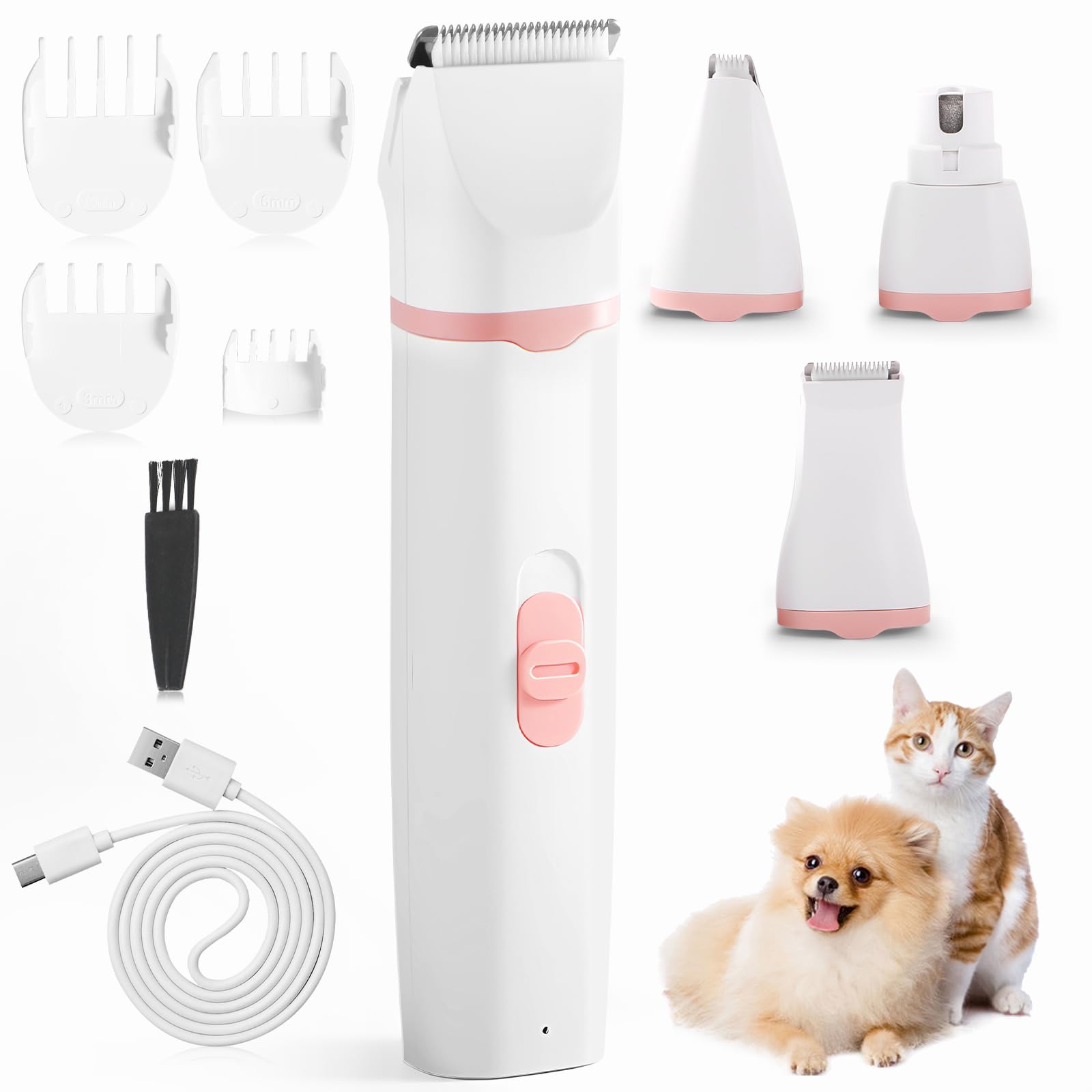 

Sazuik Электрические машинки для стрижки домашних животных для собак и когтей лап и всего тела USB для собак и включает японскую инструкцию по эксплуатации кошек, триммер, подушечки, морда,