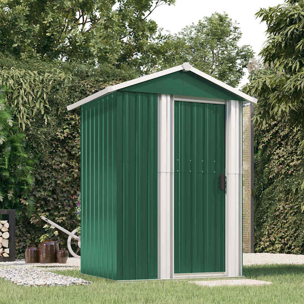 vidaXL Geräteschuppen Grün 126x97,5x177 cm Verzinkter Stahl grün