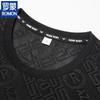 ROMON Men's Ice Silk Jacquard Round Neck T-Shirt