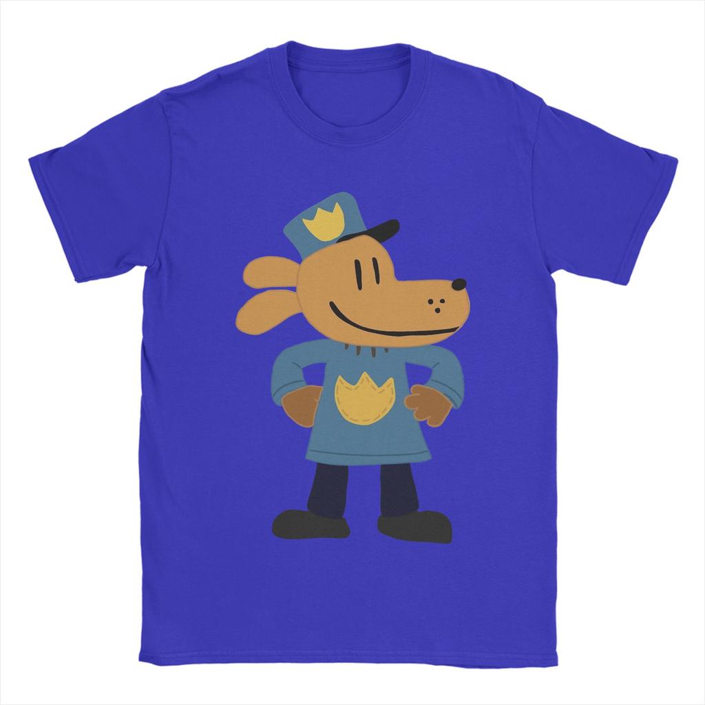 Dog Man Cartoon T Shirts Mens  100 Cotton Crazy TShirt O Neck  Tees Short Sleeve Clothes New Arrival