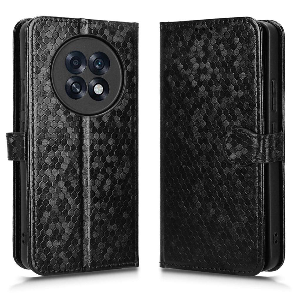 For Oppo F31 Pro+ 5G/A6 GT 5G Wallet Case Dot Pattern Imprint PU Leather Phone Cover with Wrist Strap