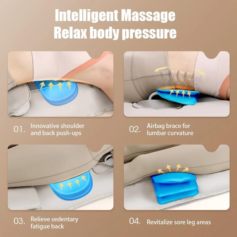 JAIYORL Massage Mat Mattress Full Body Electric Airbag Heated Neck Massager Traction Lumbar Vibration With Remote Controller