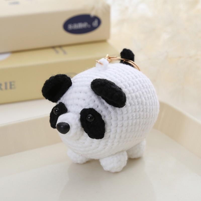 Funny Animal Doll Series Crochet Keychain Creative Knitting Animal Doll Keyrings For Bag Pendant Cute Puppy Knitted Car Keyrings