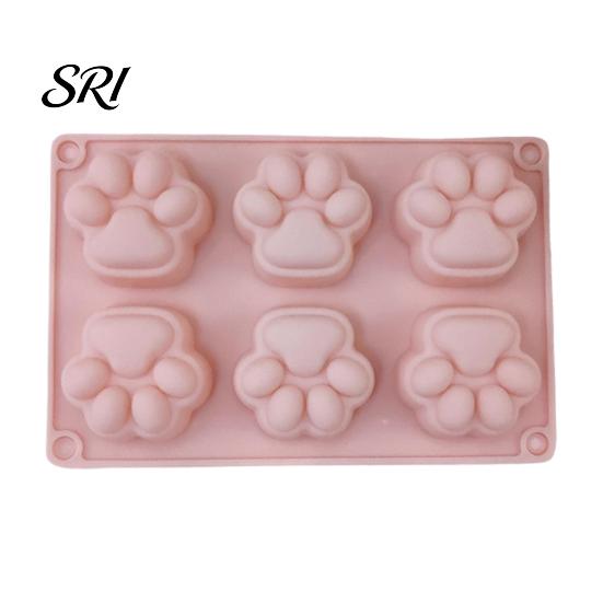 Baking Mold For Desserts Cat Paw Silicone Food-Grade Chocolate Mousse Cake Easy-Release Handmade Soap Reusable for DIY Dessert Decompression