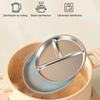 304 Stainless Steel Suction Cup Kids Plates Children 3 Grids Dishes  Toddle Training Tableware