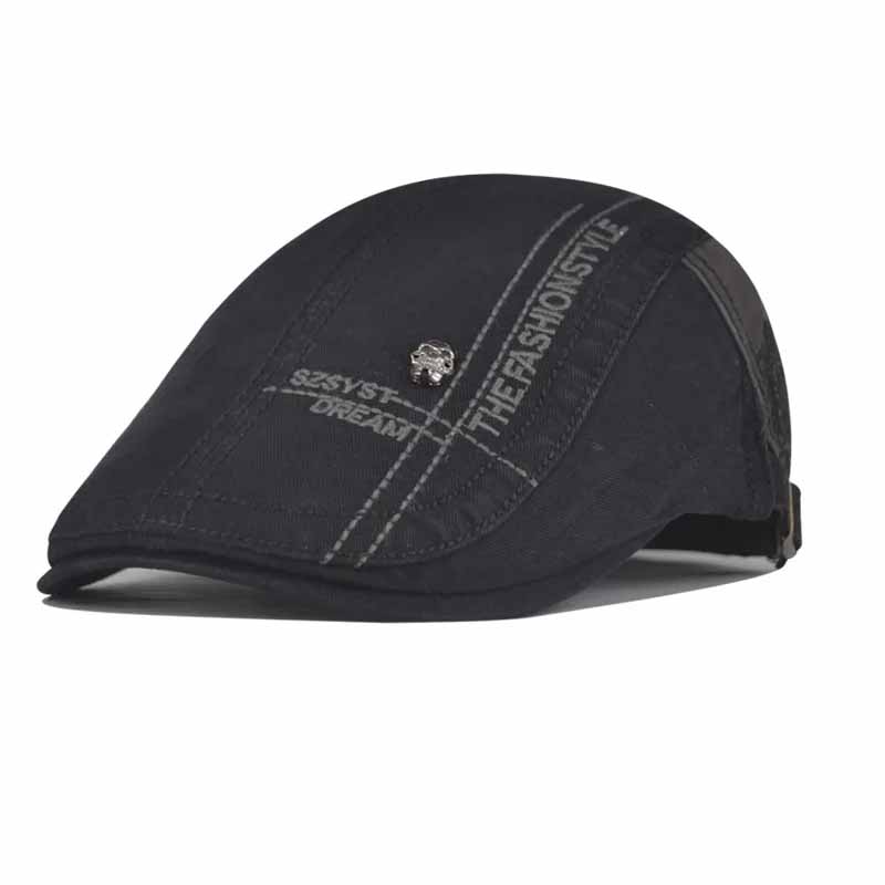 

2025 New Aumnr Autdoor Sports Cotton Berets Caps For Men Women Casual Peaked Caps letter embroidery Berets Hats Casquette Cap чорний
