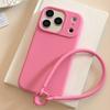 Ins Solid Color Simple Iphone17pro Max for 15 iPhone Case 16 Premium Silicone Hand Rope 13 Soft