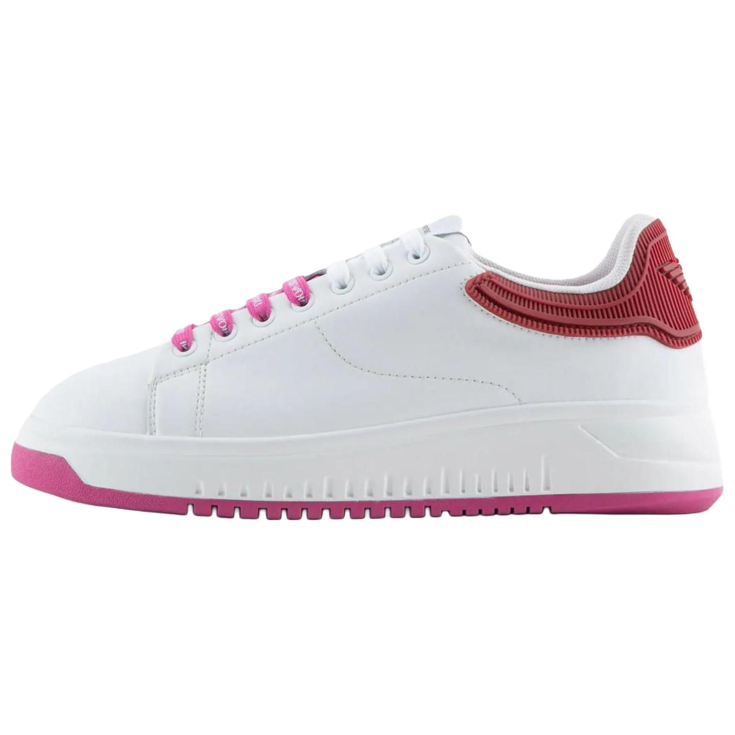 

Emporio Armani Calfskin Round Toe Lace-Up Low-Top Sneakers Women sneakers Red X3X024XN8251T485 39